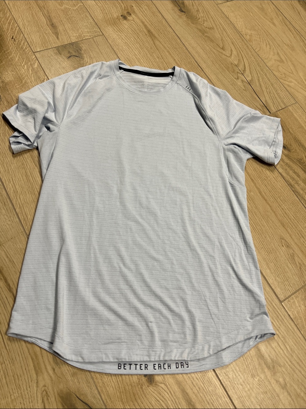 lululemon athletica Light blue and grey Short Sleeve Athletic Tee
